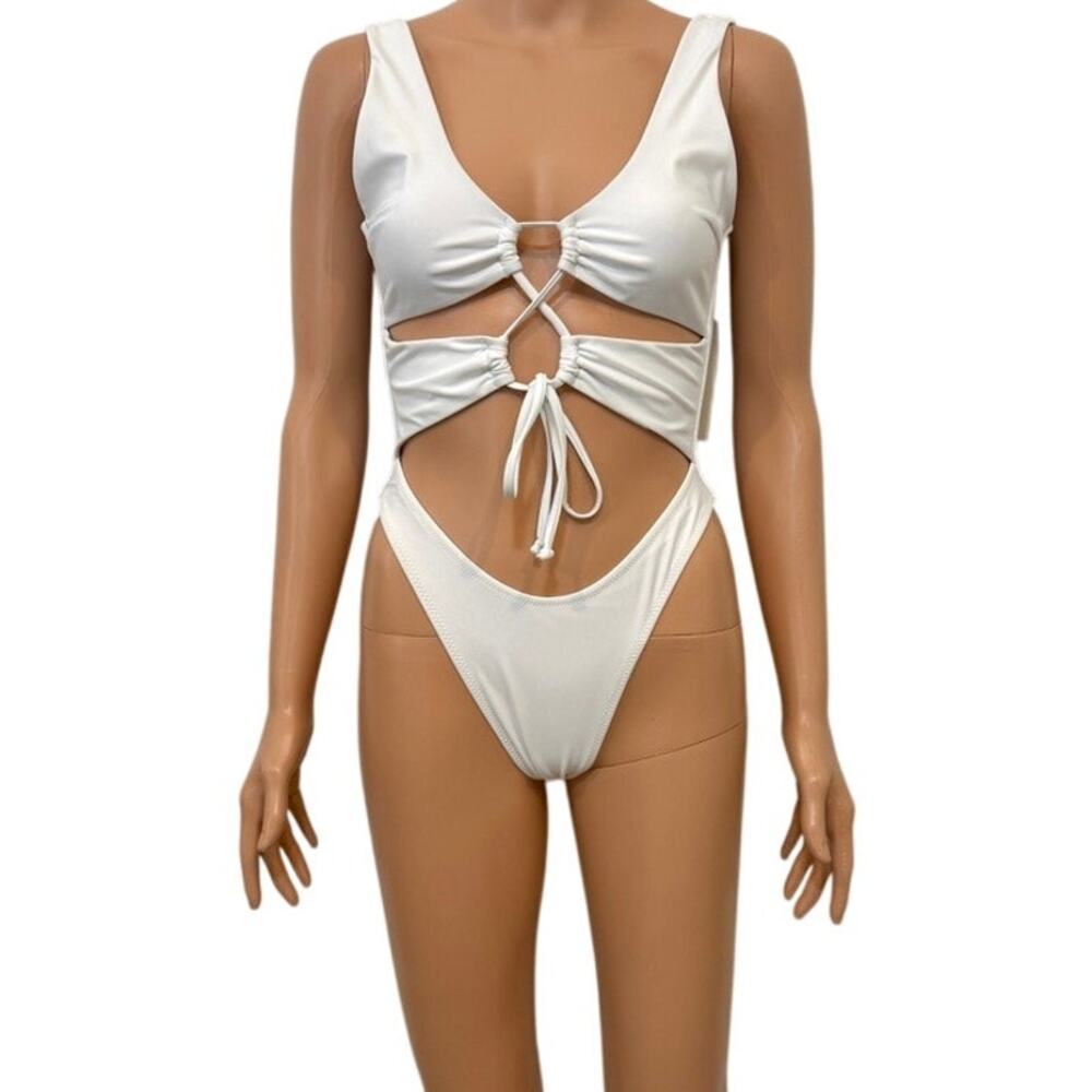 CHYRII small cutout lace up high cut one piece swimsuit monokini SW 2923